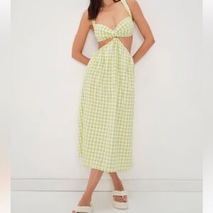For Love And Lemons Maureen Green Gingham Dress
